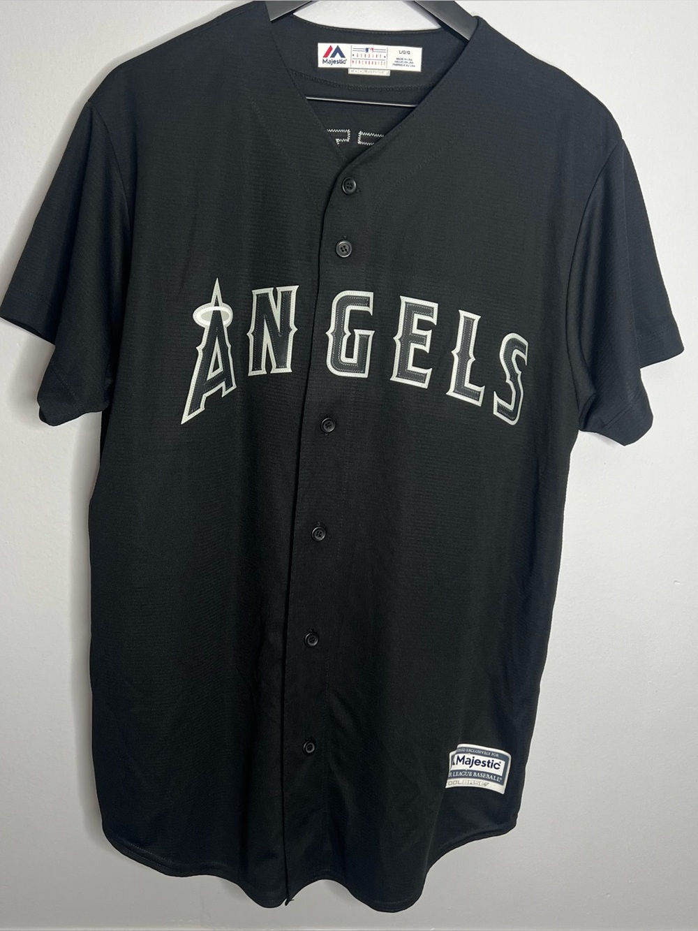 Anaheim Angels David Fletcher Players Weekend Jersey Mens Large Black Majestic